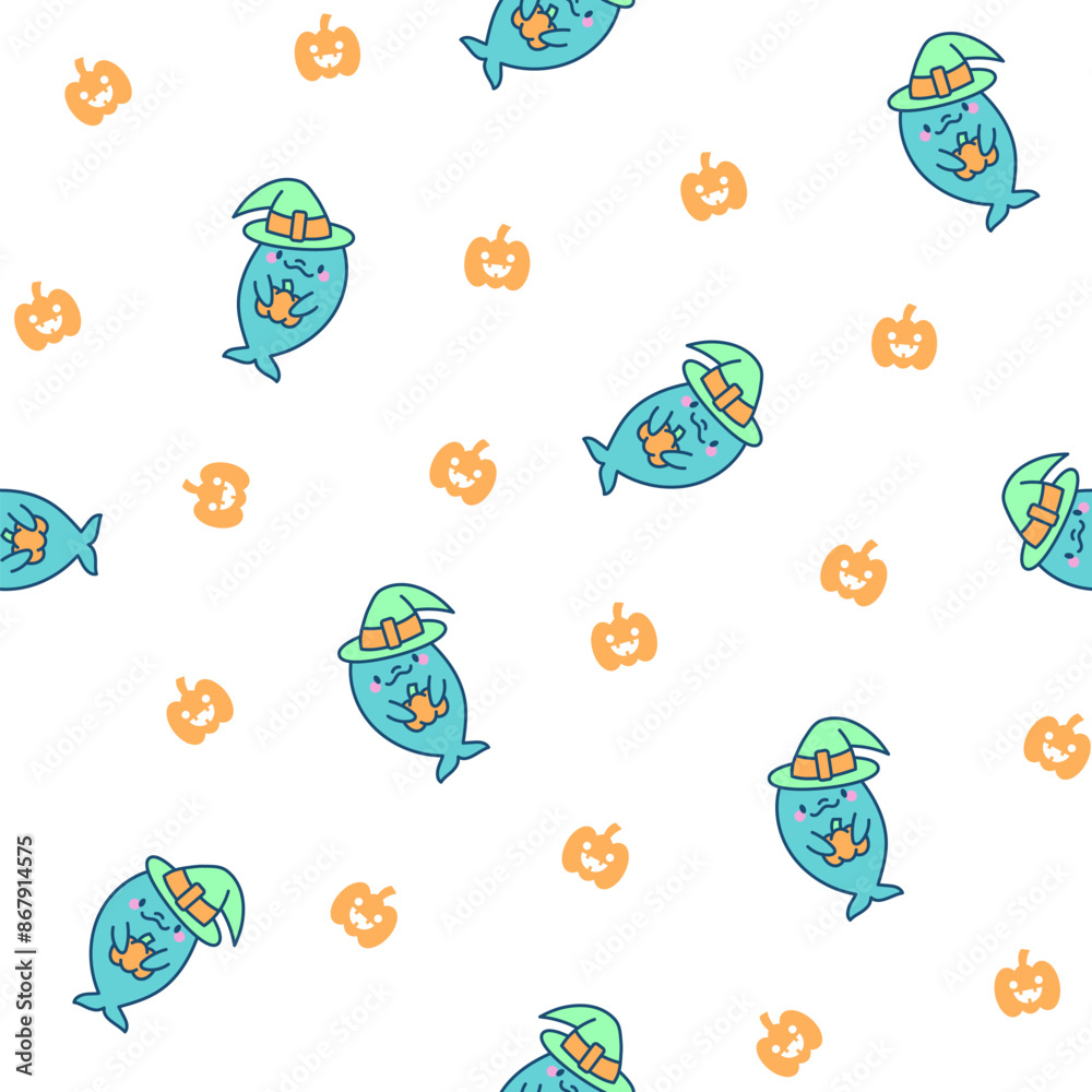 Funny dolphin characters. Seamless pattern. Cute cartoon kawaii sea animal. Hand drawn style. Vector drawing. Design ornaments. Funny dolphin characters. Seamless pattern. Cute cartoon kawaii sea animal. Hand drawn style. Vector drawing. Design ornaments.