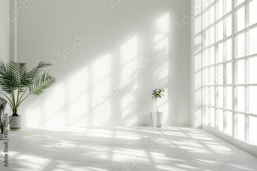 minimal interior scenery on a white and sunny backdrop © marco