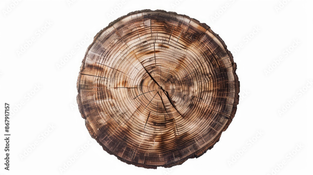 Circular woody texture on white Circular woody texture on white