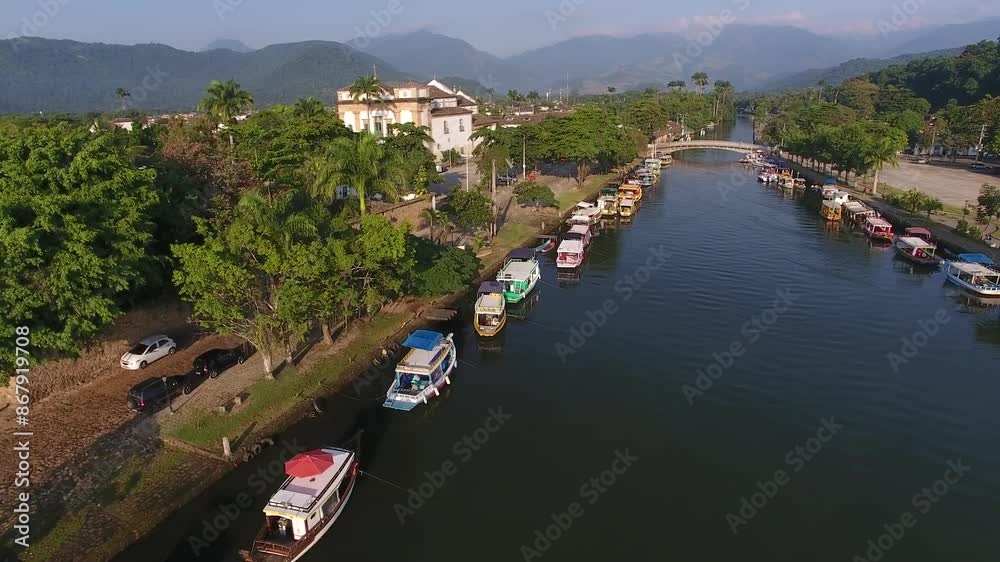 Perequê-Açu River, in the historic center of Paraty, Rio de Janeiro, Brazil