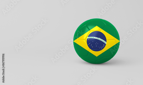 Free Download Soccer Ball with Brazilian Flag Isolated on White Background - GFXLoad