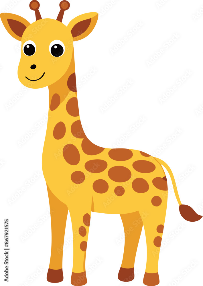 Cute cartoon giraffe illustration on white background, perfect for children’s books, educational content, and animal-themed designs Cute cartoon giraffe illustration on white background, perfect for children’s books, educational content, and animal-themed designs