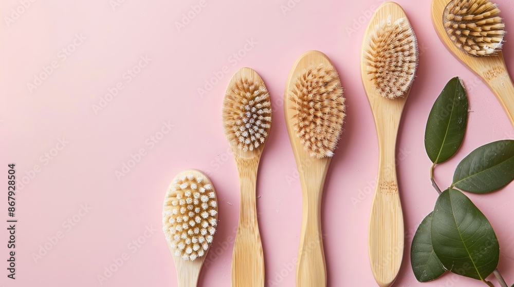 Cosmetic Spa Brushes for Body and Legs with Copy Space Cosmetic Spa Brushes for Body and Legs with Copy Space