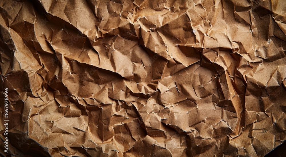 Close Up Of A Brown Crinkled Paper Texture