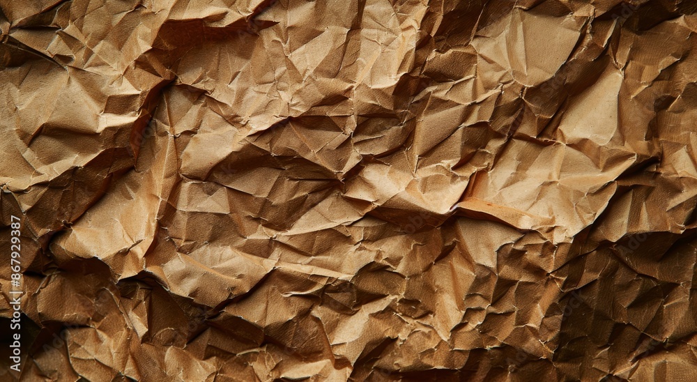Close Up Of A Brown Crinkled Paper Texture Close Up Of A Brown Crinkled Paper Texture