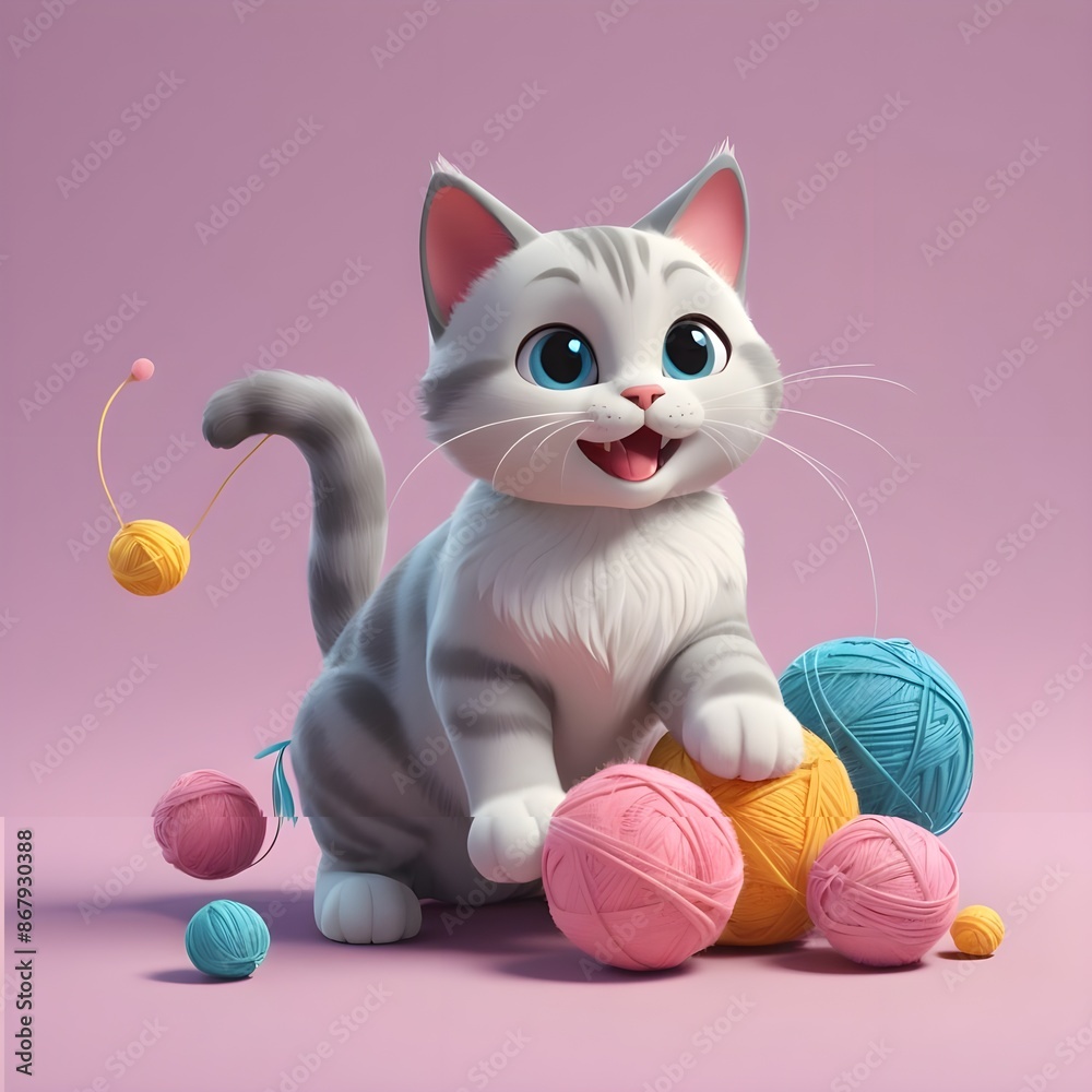 3D cat illustration 3D cat illustration