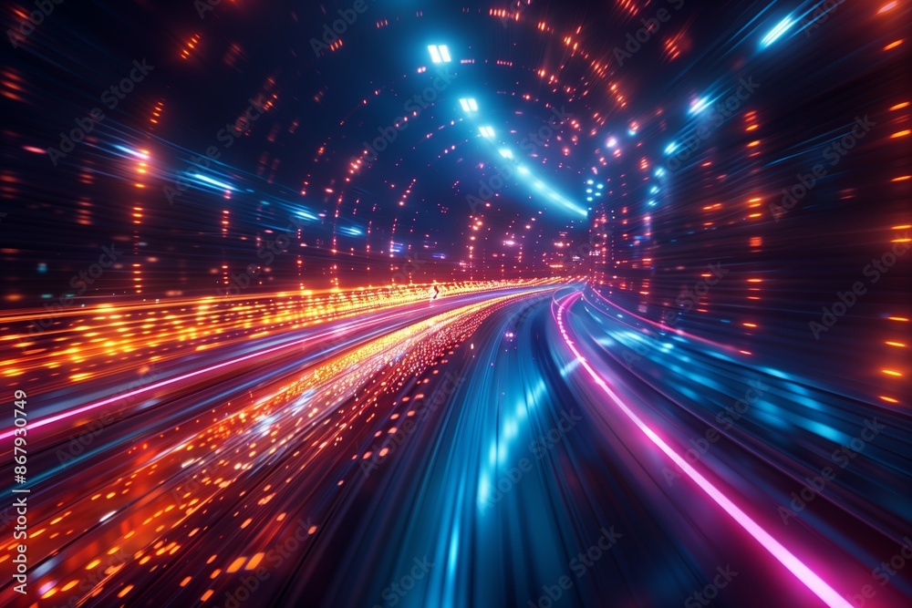 High-speed Panoramic Technology ConceptInBackground High-speed Panoramic Technology ConceptInBackground