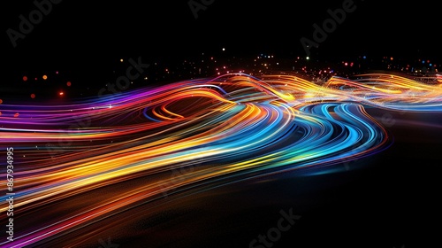 Abstract Modern Power Trail with Soft Rainbow Streaks