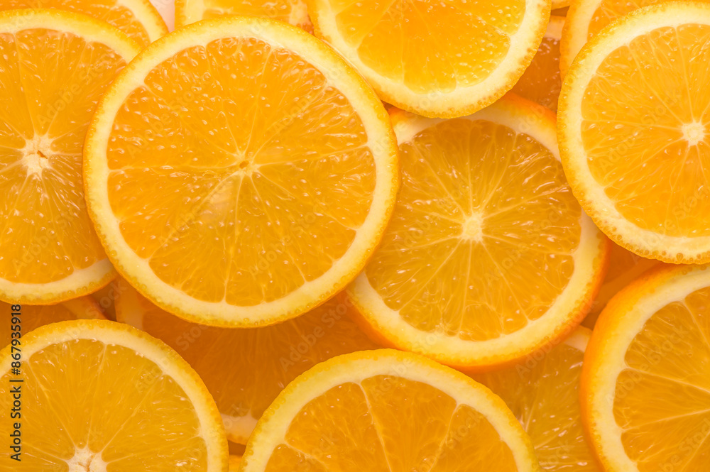 Vibrant Orange Slices Pattern - Fresh Citrus Background Vibrant Orange Slices Pattern - Fresh Citrus Background