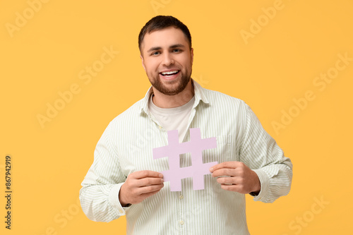 Handsome young man with has...