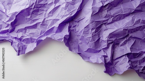 Wallpaper Mural Purple wrinkled paper on white surface with empty area Torontodigital.ca