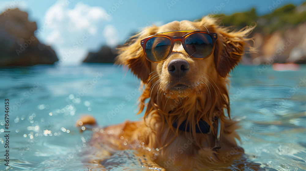 dog in water dog in water