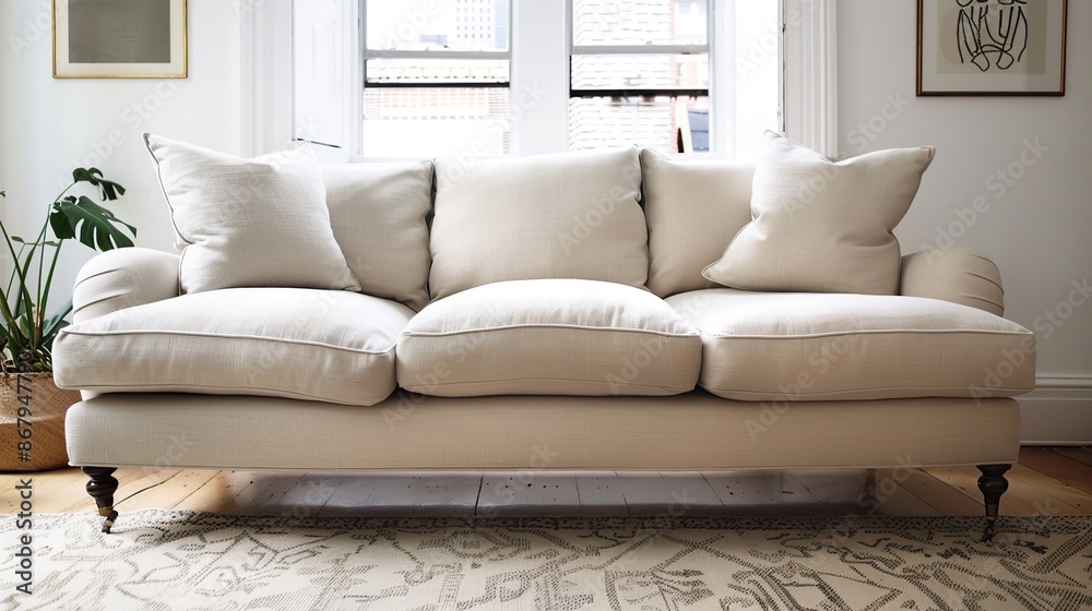 Beige Sofa in a Bright Living Room Beige Sofa in a Bright Living Room
