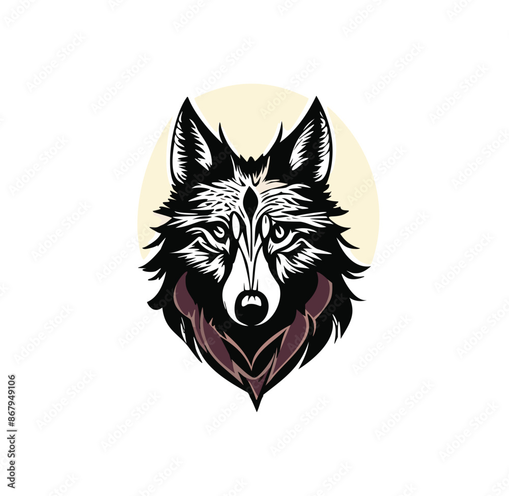 Naklejka premium wolf head vector