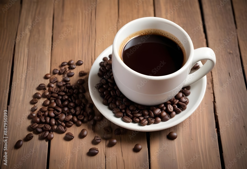 cup of coffee with bean cup of coffee with bean
