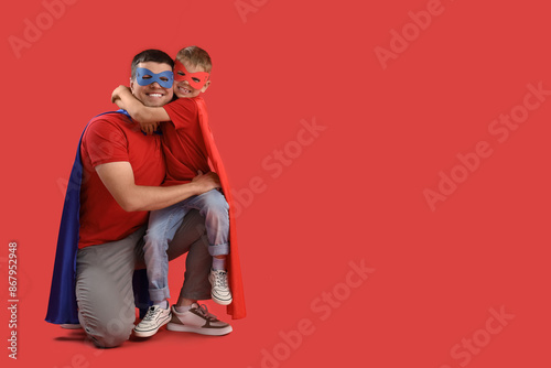 Little boy with his father ...