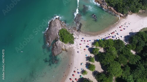 Aerial view of Praia do Meio, Vila de Trindade - Paraty, Rio de Janeiro, Brazil photo