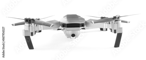 Modern drone with camera isolated on white © New Africa