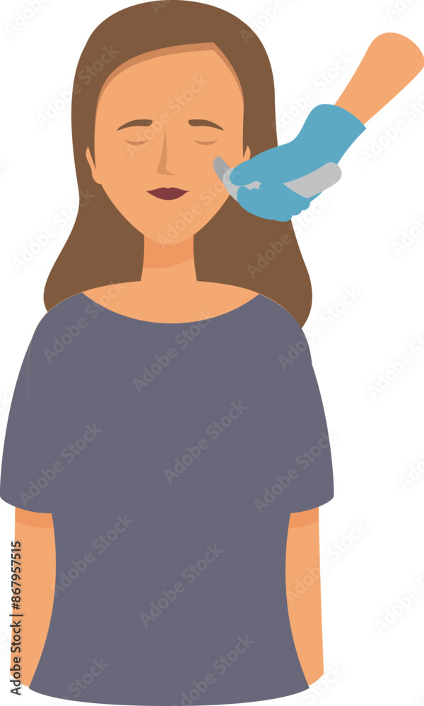 Beautician is applying face cream to a young woman in a beauty salon Beautician is applying face cream to a young woman in a beauty salon