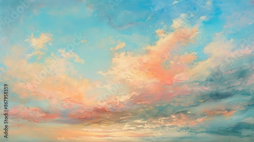 Serene Pastel Dawn Sky - Tranquil Background with Soft Hues of Morning Light