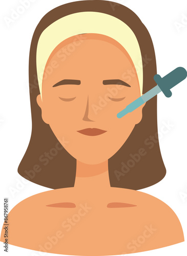 Woman is receiving a serum treatment on her face for a radiant and youthful appearance