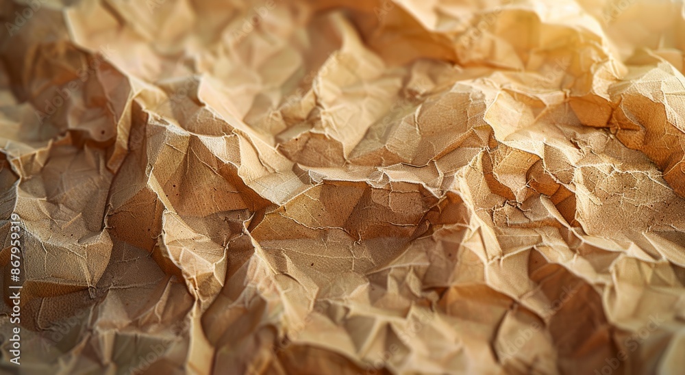Close Up of Crumpled Brown Paper Texture Close Up of Crumpled Brown Paper Texture