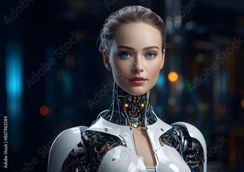 AI humanoid robot, artificial intelligence, or machine learning concepts. globalization and technology development. Generative AI