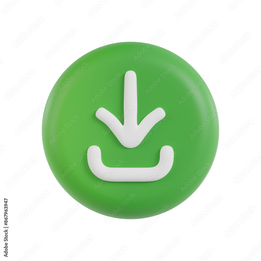 Download 3d Icon. 3D Download Button for Web