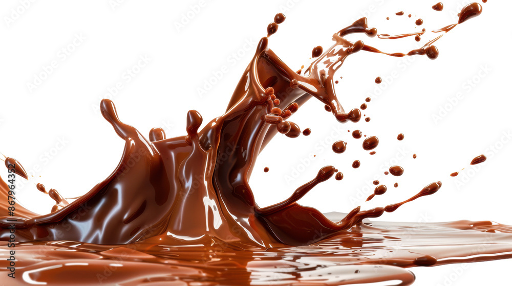 Chocolate splash on transparent background