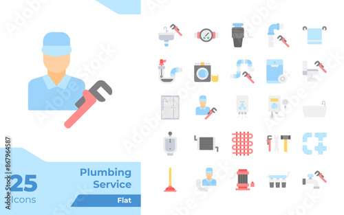 Plumbing Service Flat Icons