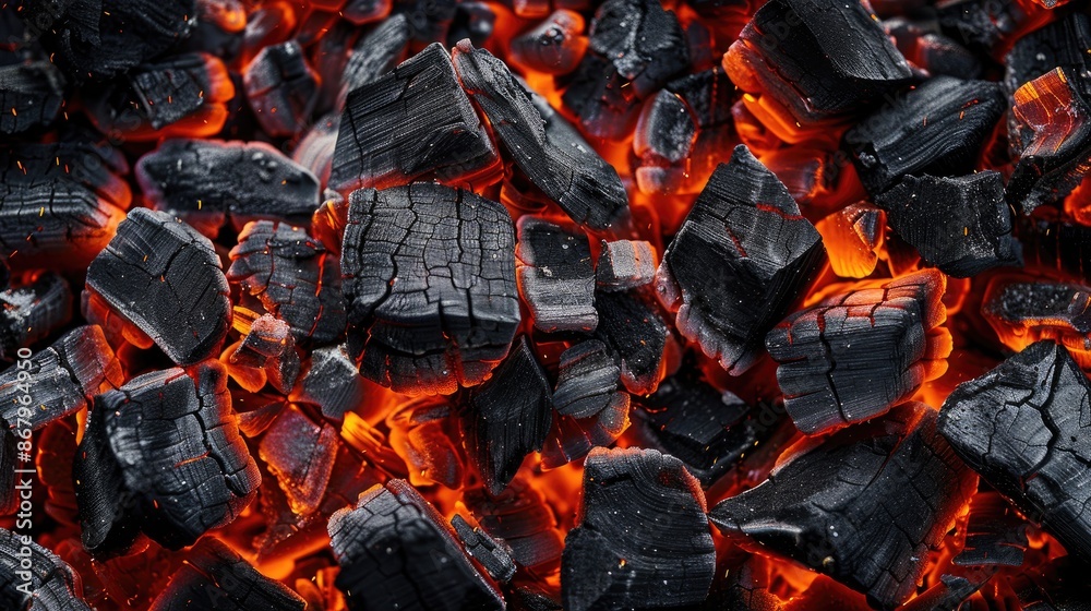 Barbecue coal macro texture with text space Barbecue coal macro texture with text space
