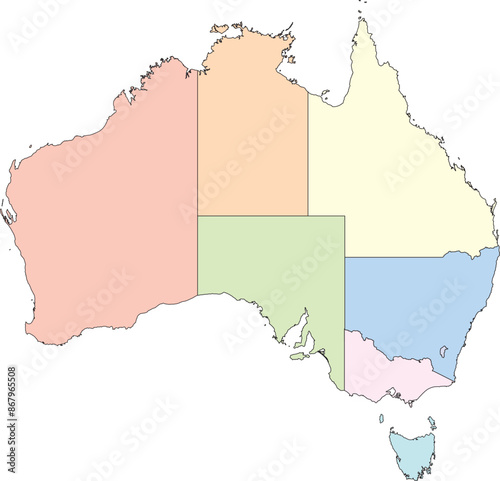 Editable vector map of Australia