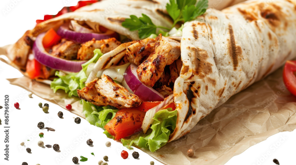 Tortilla wrap on transparent background Tortilla wrap on transparent background