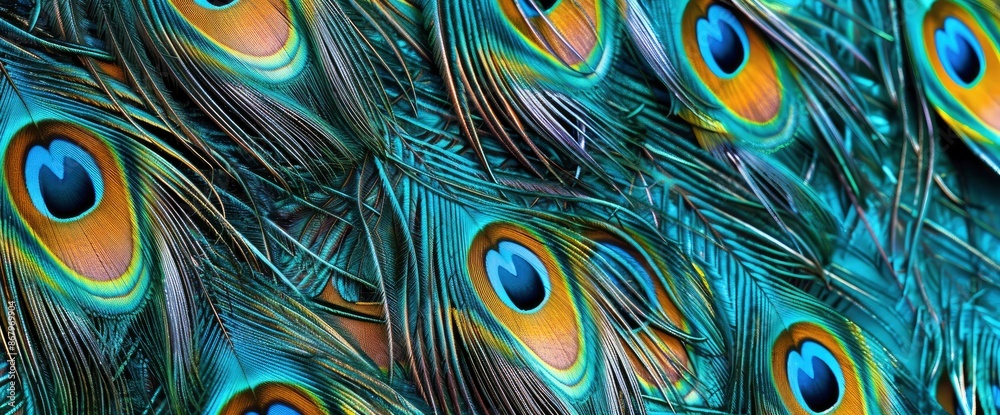 Obraz premium Analyze The Role Of Peacock Feather Patterns In Opulent Wallpaper Collections, Wallpapers HD