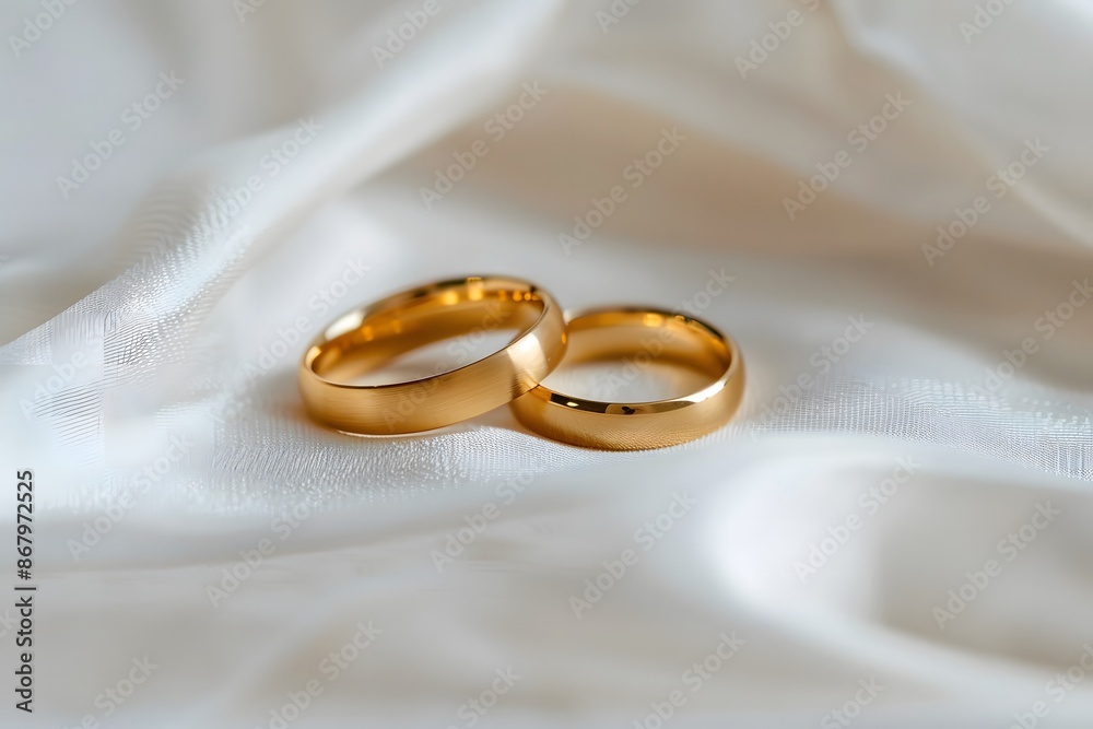 pair of golden wedding ring, symbolizing the timeless commitment of a couple's union. pair of golden wedding ring, symbolizing the timeless commitment of a couple's union.