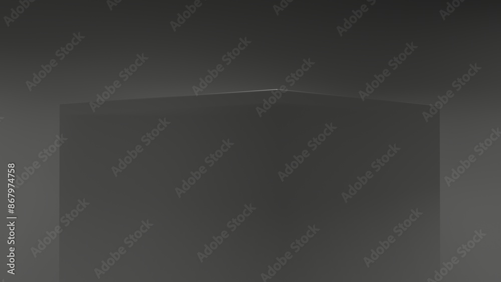 Fototapeta premium 3d render of black box with white fog in black background