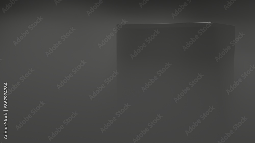 3d render of black box with white fog in black background 3d render of black box with white fog in black background