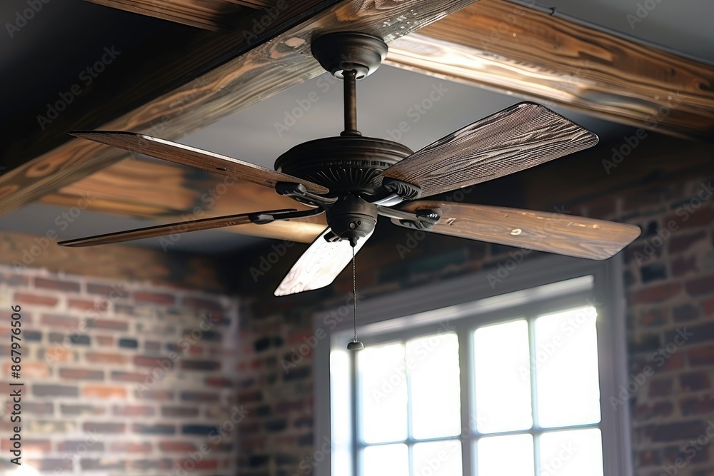 Obraz na płótnie colonial style ceiling fan w salonie