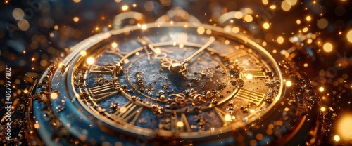 Wallpaper Mural 2025 New Year Clock And Golden Fireworks Counting Down To Midnight Torontodigital.ca