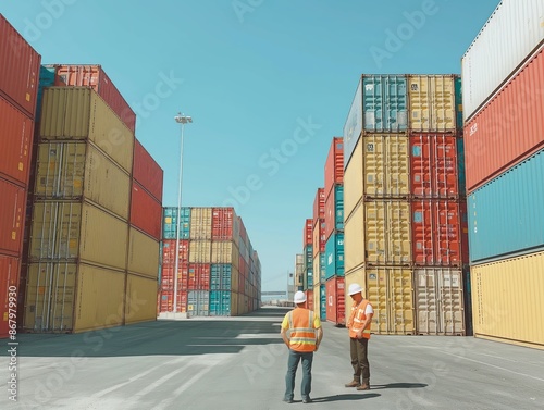 Workers in the docks surrou...