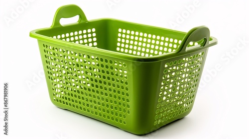 green plastic basket photo