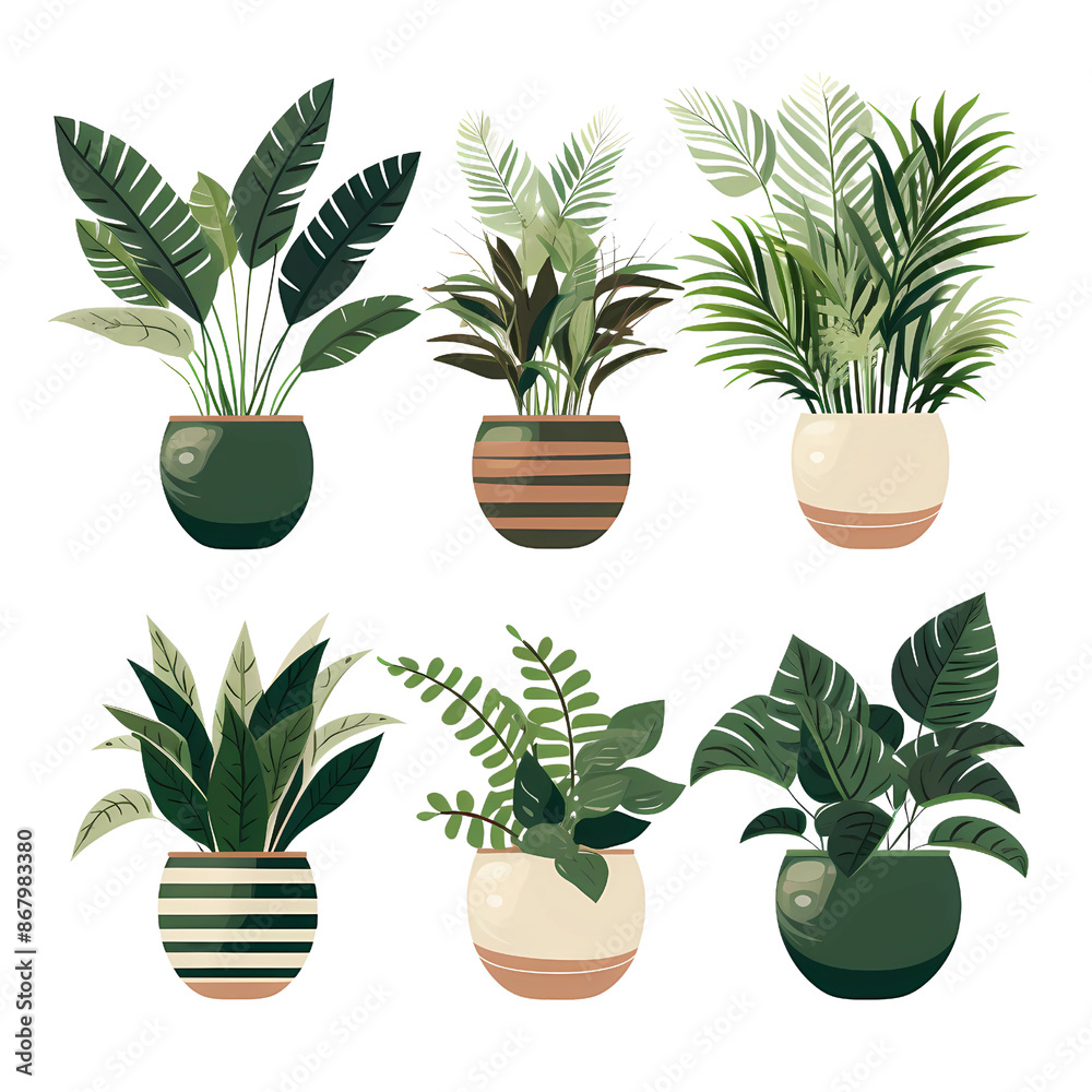 Fototapeta premium A collection of potted plants bringing life and greenery to any space
