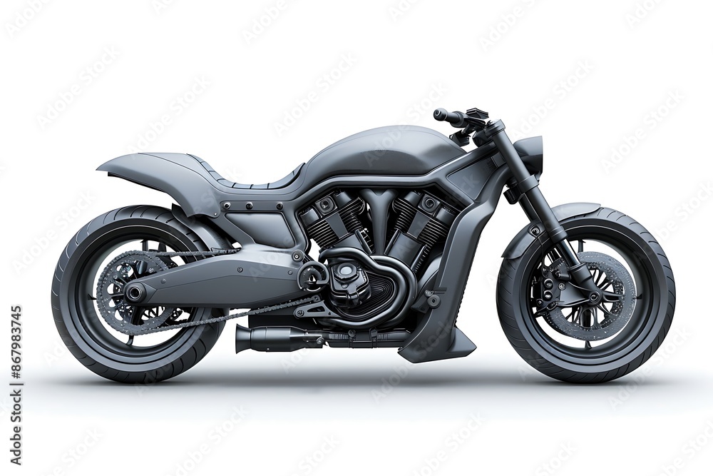 Gray motorcycle isolated on white background Gray motorcycle isolated on white background