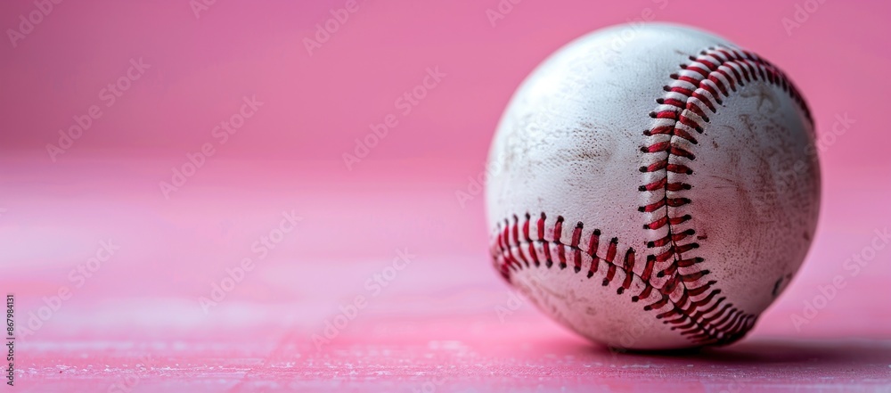 Baseball on a Pink Background Baseball on a Pink Background