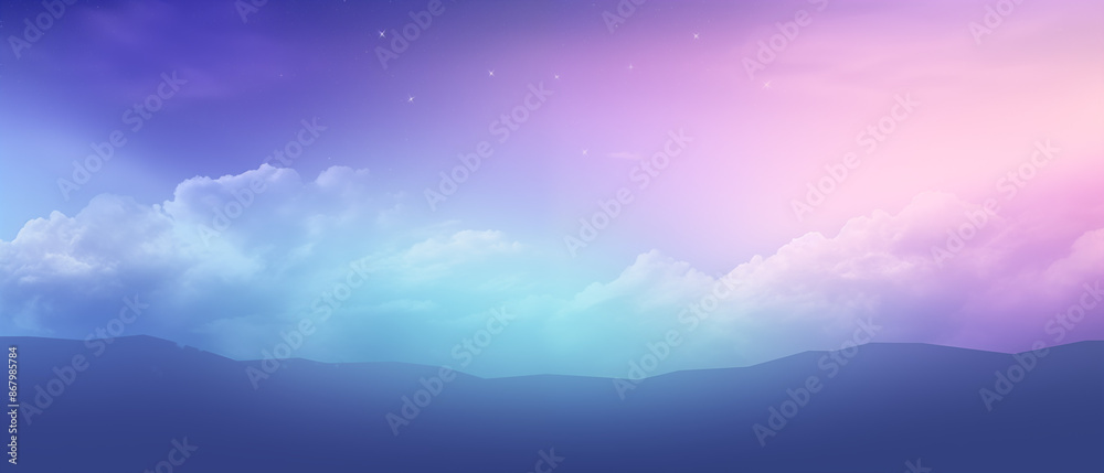 Dreamy Twilight Over Misty Mountains Dreamy Twilight Over Misty Mountains
