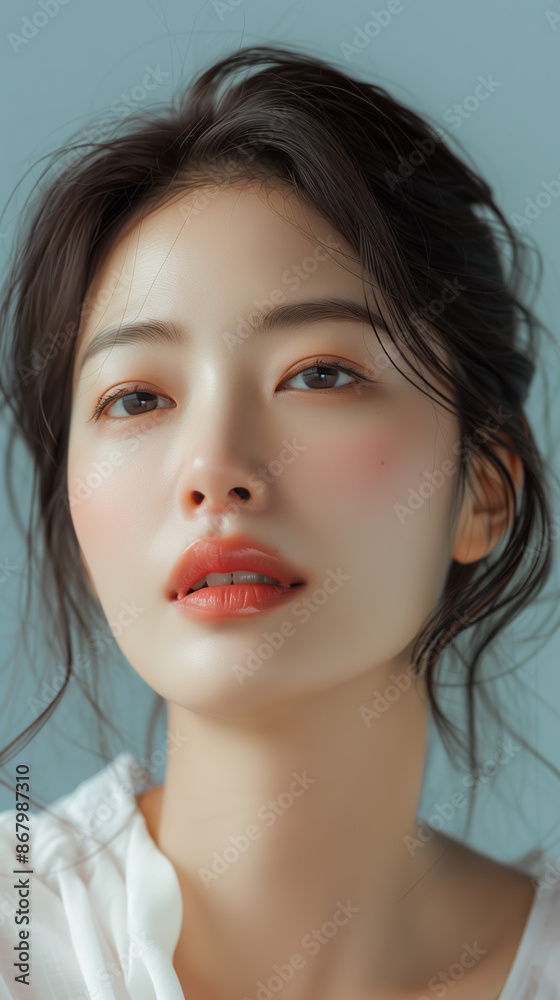 Omega-3 Supplement Skincare Routine for Radiant Skin: Graceful Korean Woman Midjuni-Style Art Omega-3 Supplement Skincare Routine for Radiant Skin: Graceful Korean Woman Midjuni-Style Art