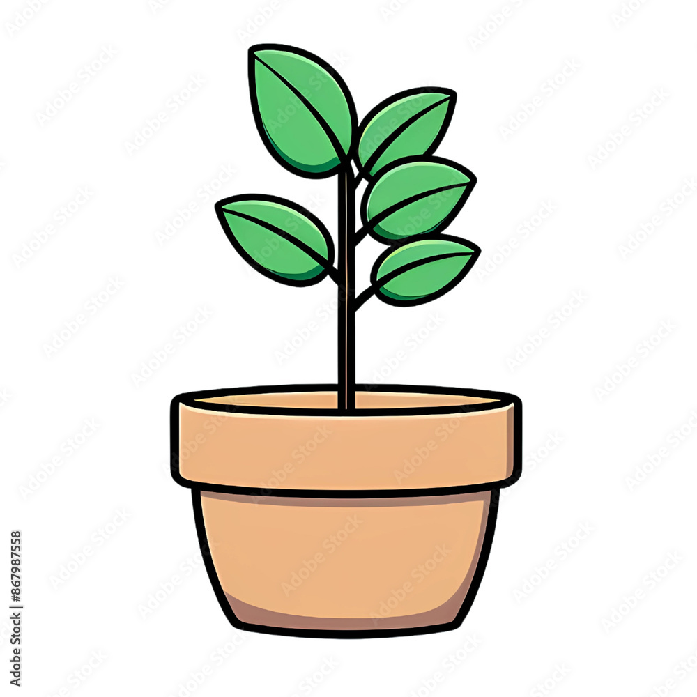Greenery in a Pot: A Plant with Vibrant Leaves Greenery in a Pot: A Plant with Vibrant Leaves