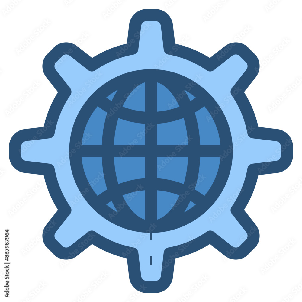 global online technical support flat icon global online technical support flat icon