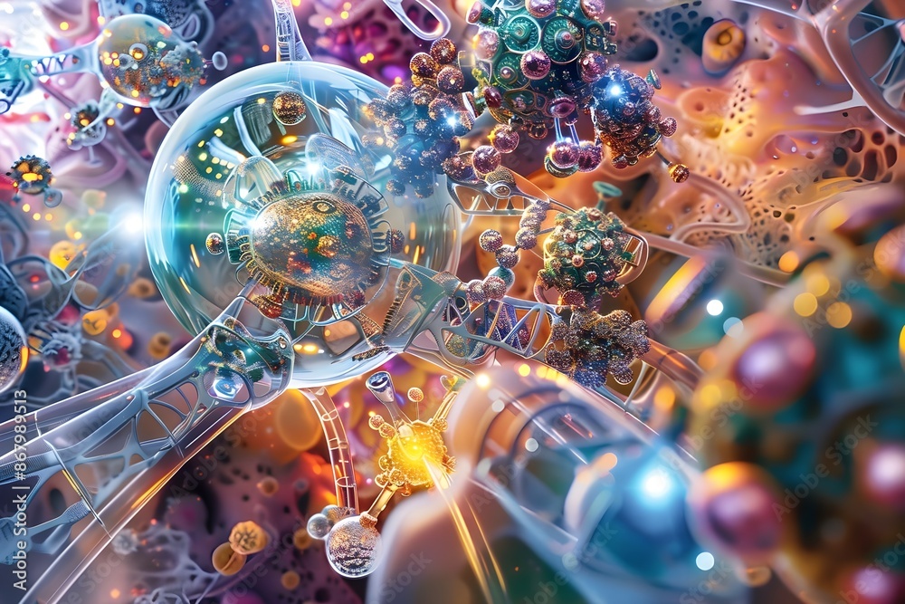 Futuristic concept image of nanotechnology Futuristic concept image of nanotechnology