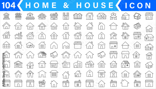 simple set of house renovation construction icon vector home and building property fix repair symbol illustration outline design for web and app